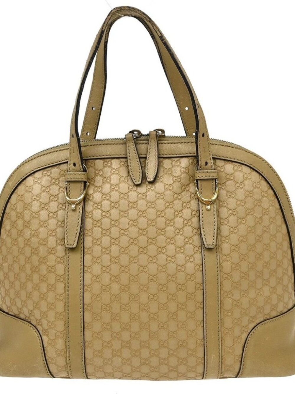 Gucci Beige Leather Micro GG Handbag